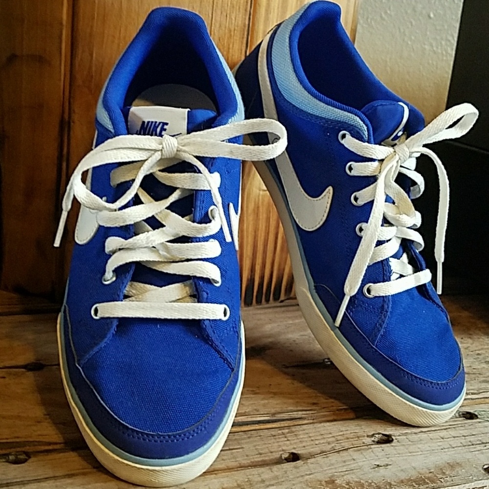 Bright blue Nike street shoes, super comfortable!